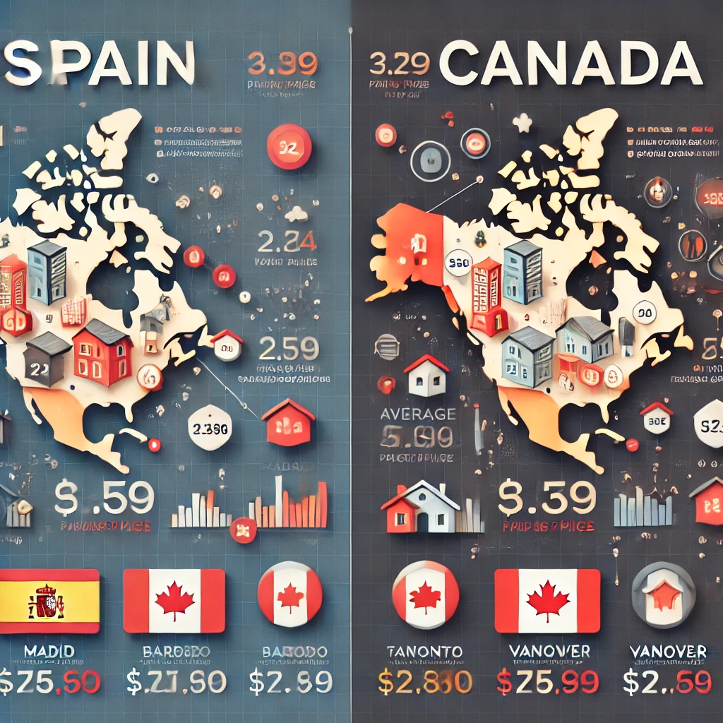 مقایسه قیمت ملک در اسپانیا و کانادا - 02