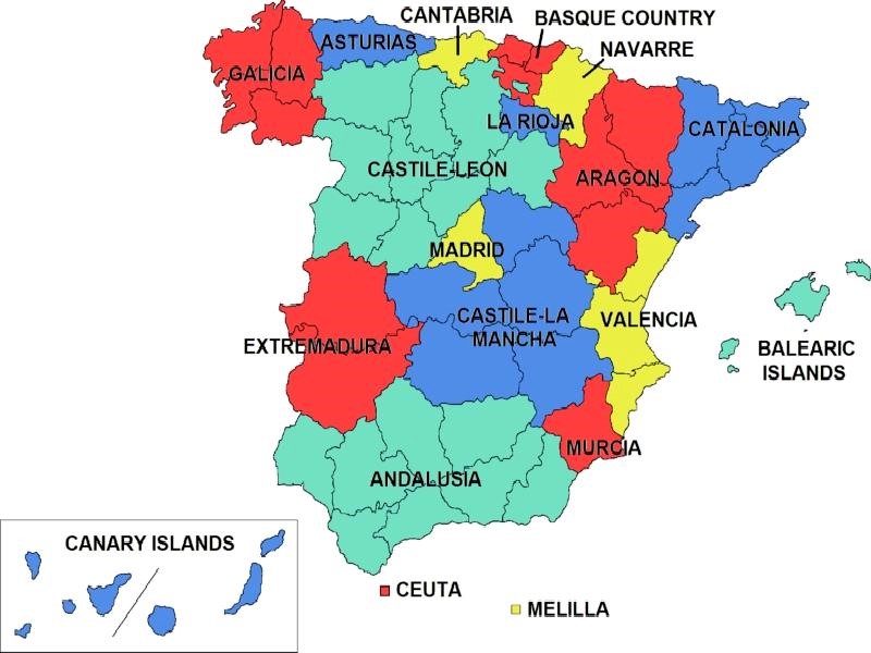 map of spain - «قشه اسپانیا